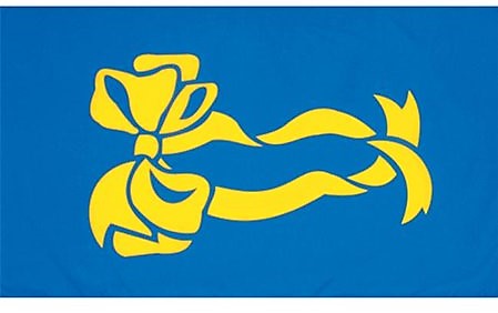 Flag-Yellow Ribbon With Blue Background 3'x5'